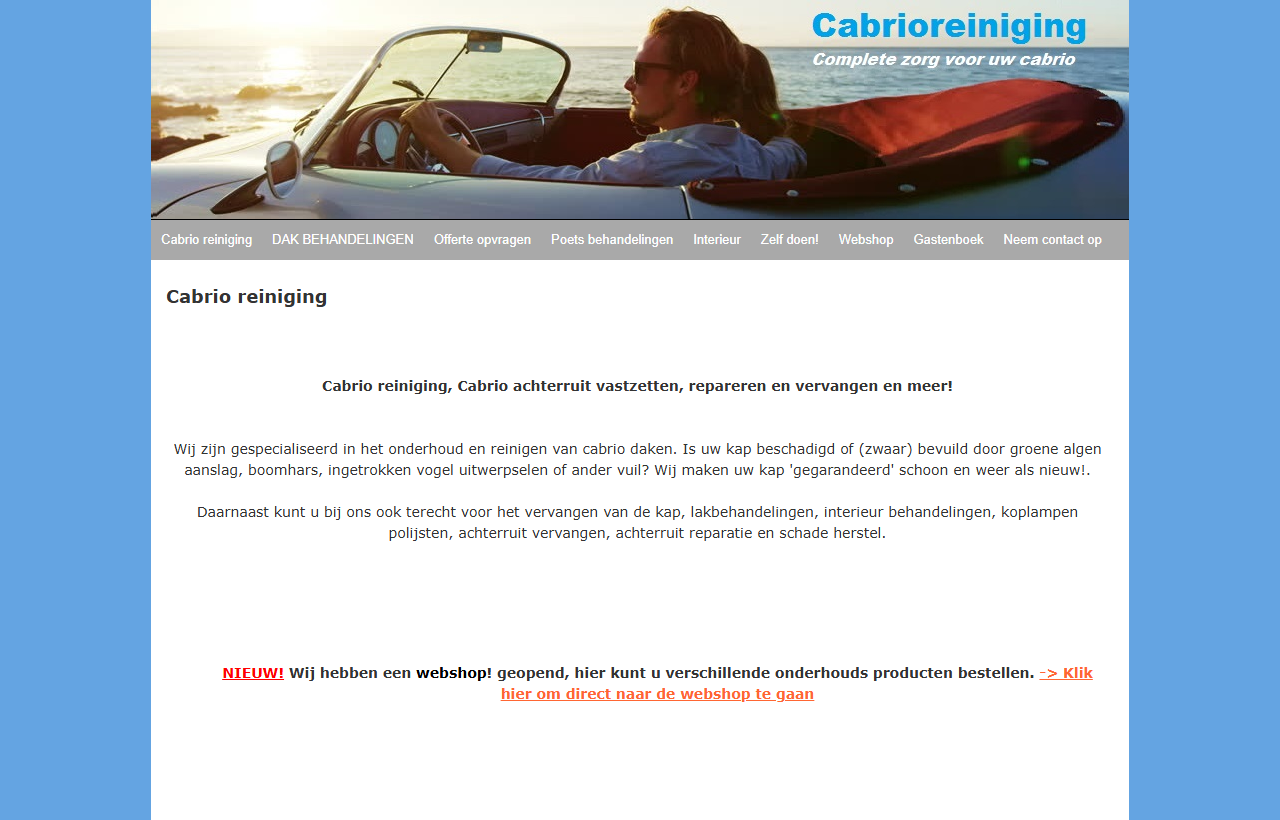 Cabrio Reiniging before