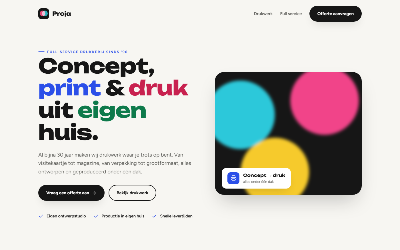 Drukkerij Proja redesign