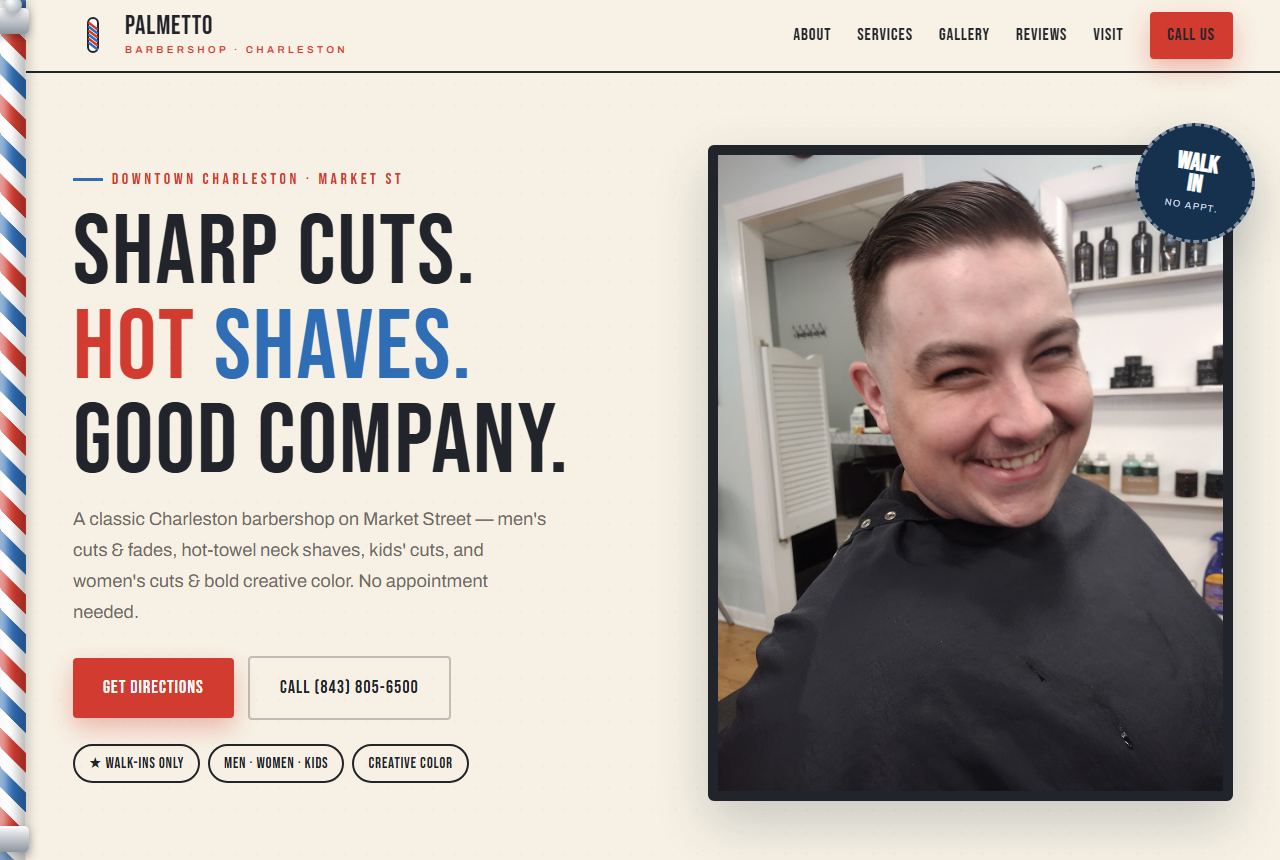 Palmetto Barbershop testimonial