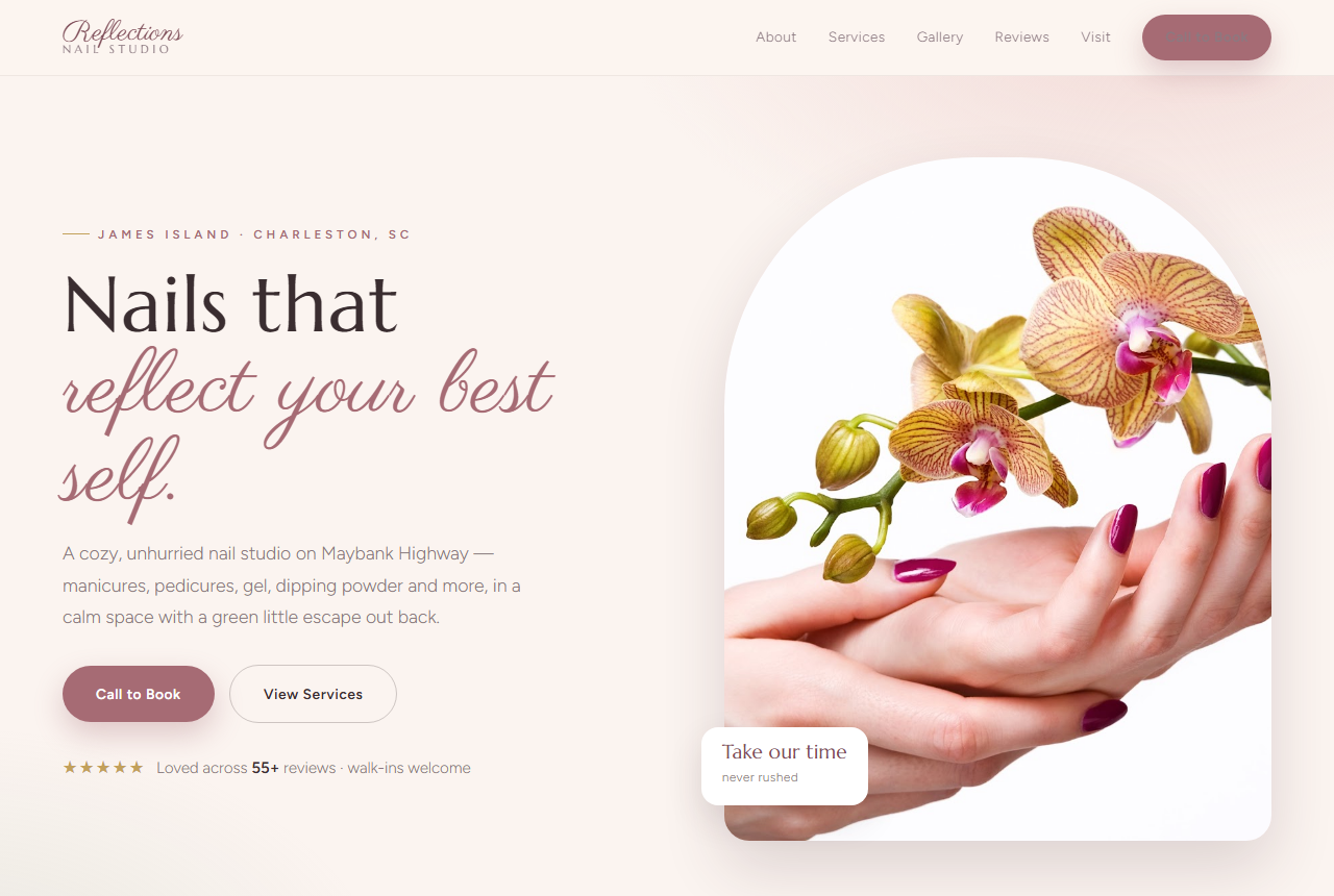 Reflections Nail Studio testimonial