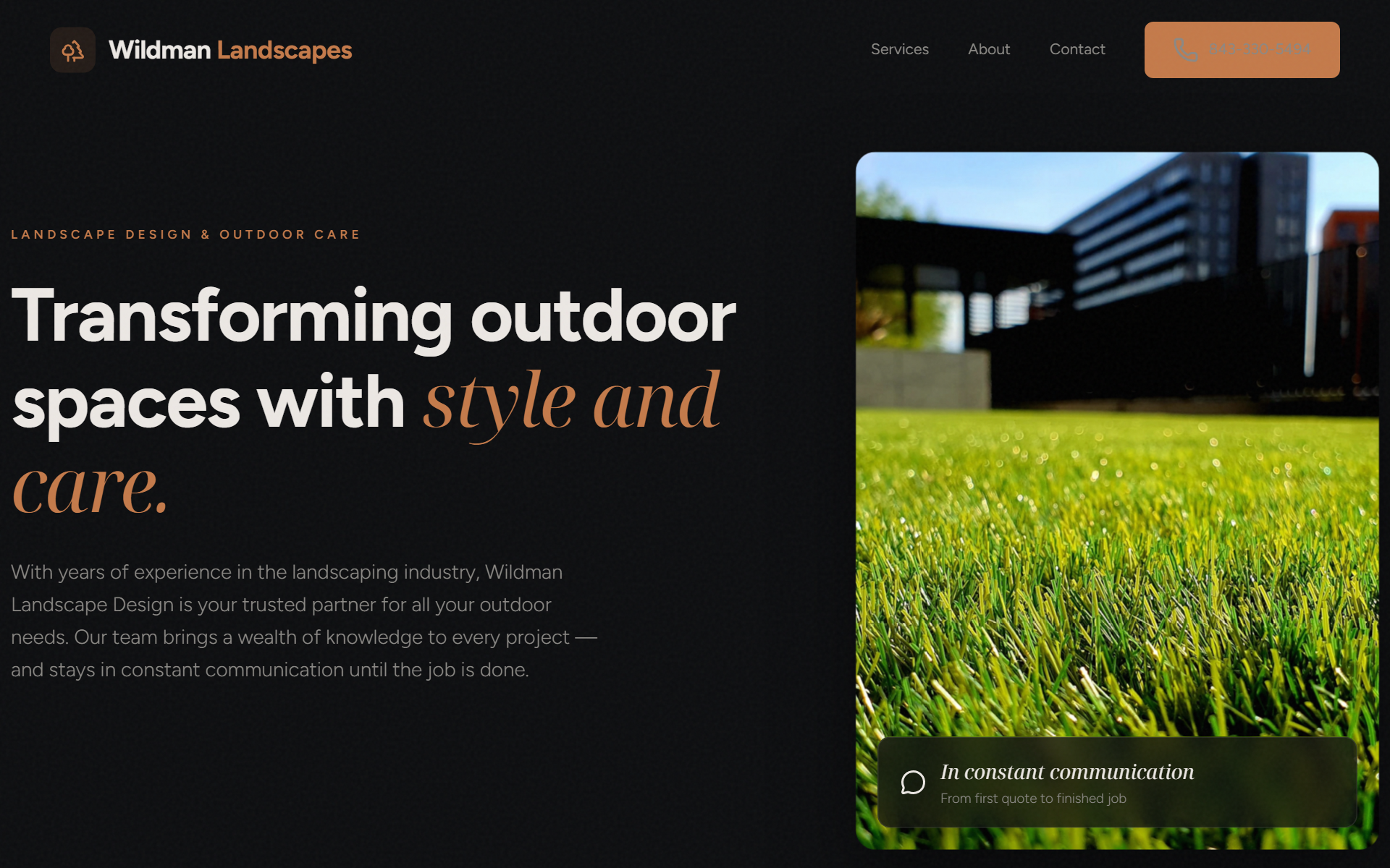 Wildman Landscapes redesign